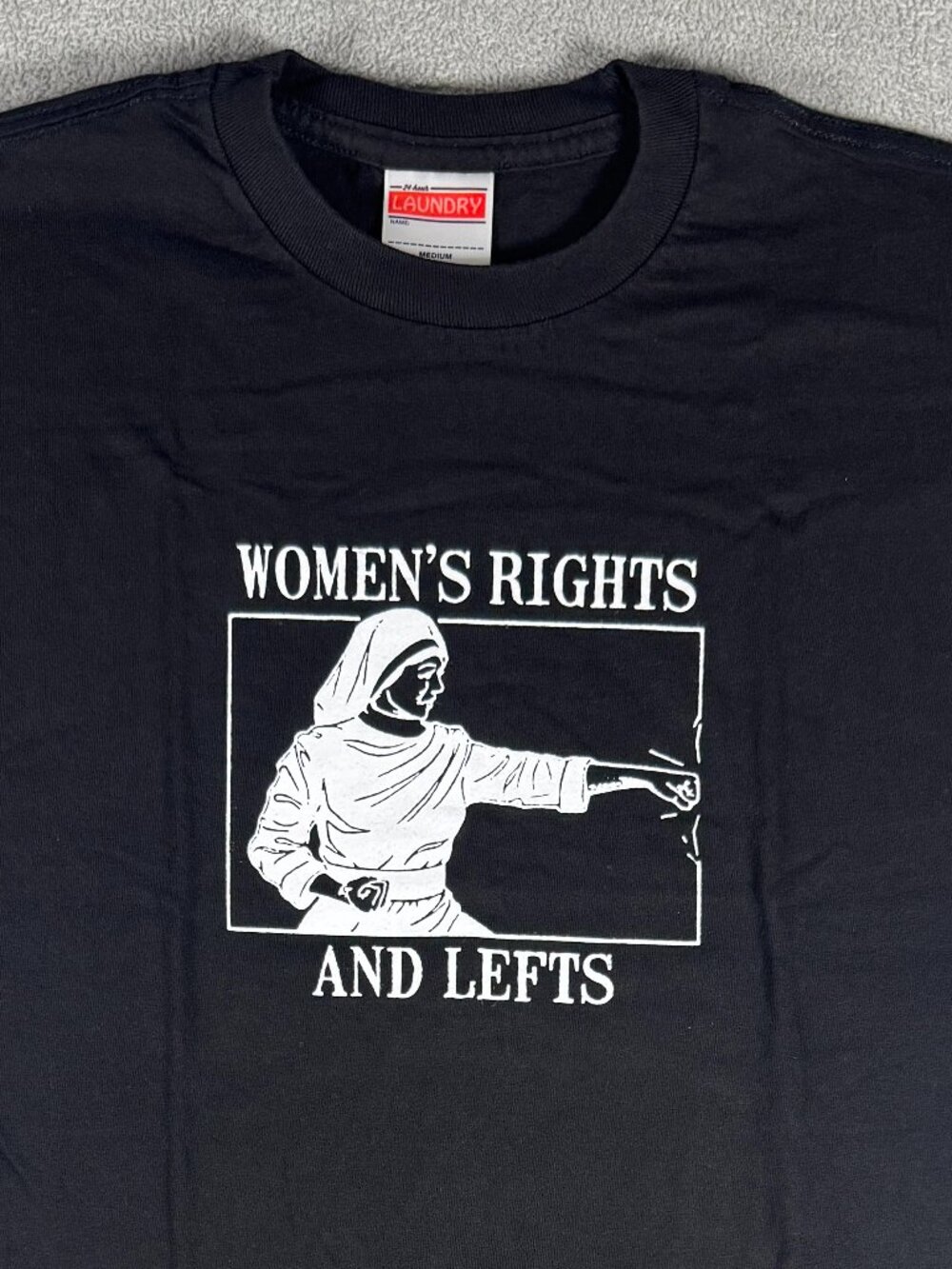 Womens Rights And Lefts Graphic T-Shirt Black 24hr Laundry 100% Cotton Womens Sm